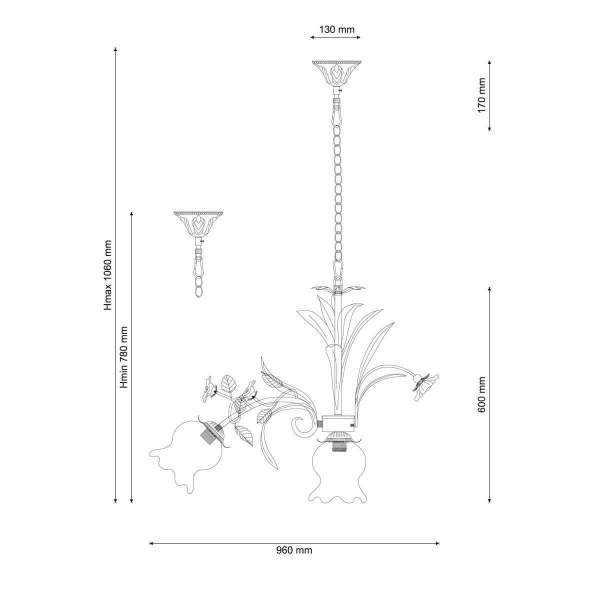 Подвесная люстра Lucia Tucci Fiori Di Rose 184.8.1 Подвесная люстра Lucia Tucci Fiori Di Rose 184.8.1