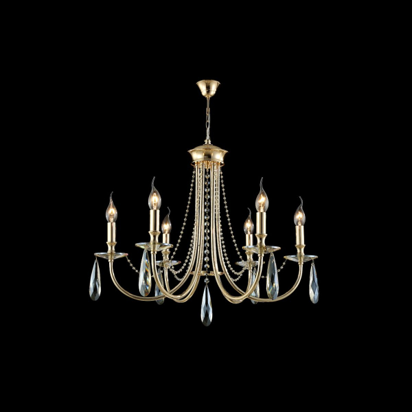 Подвесная люстра Crystal Lux Victoria SP6 Gold/Amber