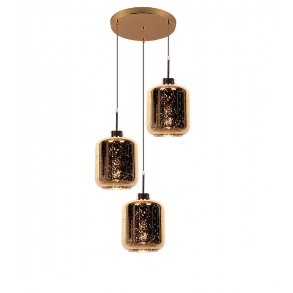 Подвесная люстра Lumina Deco Alacosmo LDP 6811-3 RD GD Подвесная люстра Lumina Deco Alacosmo LDP 6811-3 RD GD