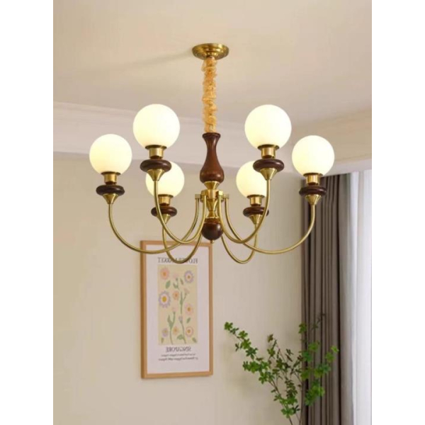 Люстра подвесная Alfa Light F3824-05 BK+GD E27*6