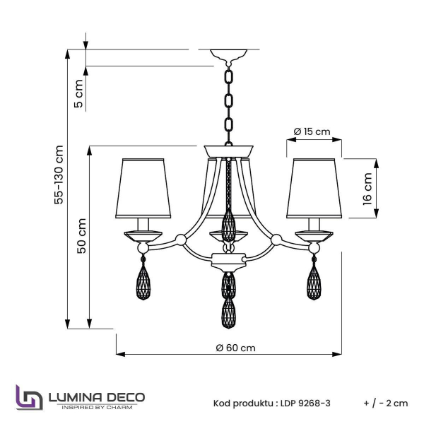 Подвесная люстра Lumina Deco Dominni LDP 9268-3 CHR Подвесная люстра Lumina Deco Dominni LDP 9268-3 CHR