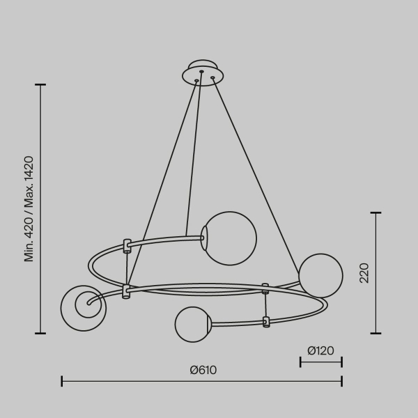 Подвесная люстра Maytoni Balance MOD317PL-04G