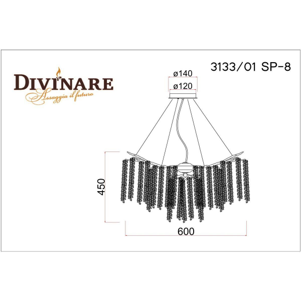 Подвесная люстра Divinare Salice 3133/01 SP-8 Подвесная люстра Divinare Salice 3133/01 SP-8