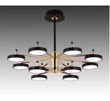 Люстра подвесная Alfa Light F3824-12 BK+GD LED 2 COLOUR