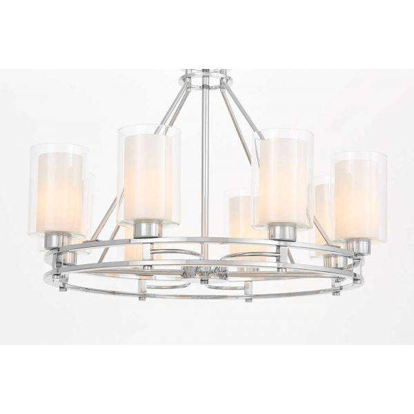 Подвесная люстра Lumina Deco Marietta LDP 8025-8 CHR+WT Подвесная люстра Lumina Deco Marietta LDP 8025-8 CHR+WT