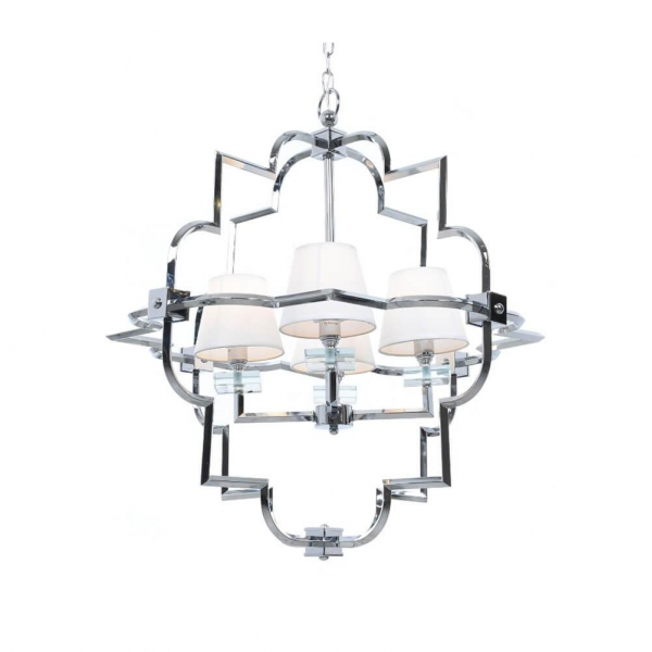 Подвесная люстра Lumina Deco Baltimore LDP 8020-4 CHR+WT Подвесная люстра Lumina Deco Baltimore LDP 8020-4 CHR+WT