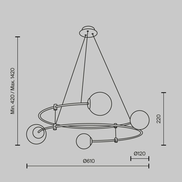 Подвесная люстра Maytoni Balance MOD317PL-04B