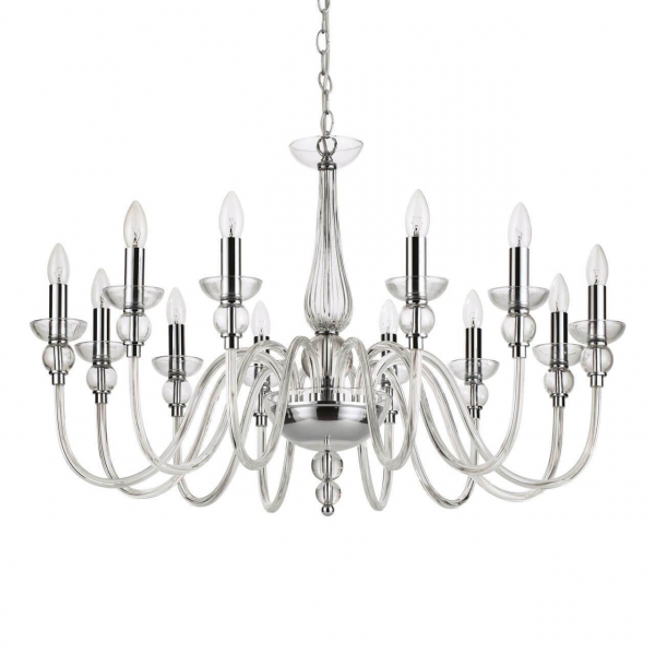 Подвесная люстра Ideal Lux Doge SP12 Trasparente 168906 Подвесная люстра Ideal Lux Doge SP12 Trasparente 168906