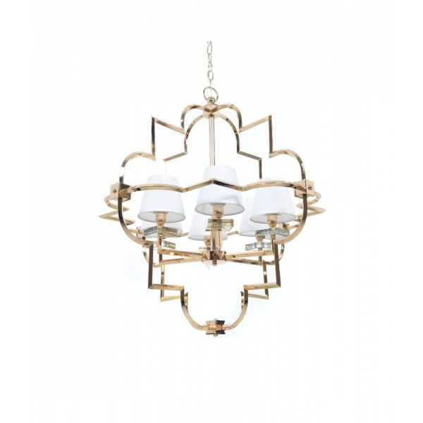Подвесная люстра Lumina Deco Baltimore LDP 8020-6 GD+WT Подвесная люстра Lumina Deco Baltimore LDP 8020-6 GD+WT