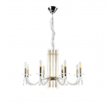 Подвесная люстра Crystal Lux AURELIO SP8 GOLD+CHROME/TRANSPARENT