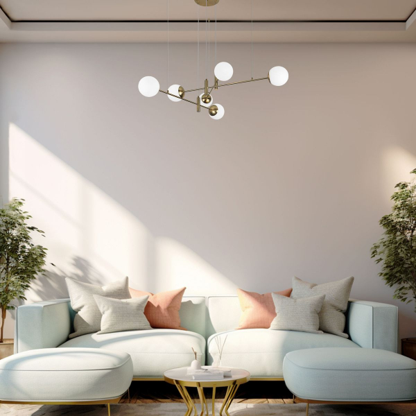 Подвесная люстра Eurosvet Planet 70146/6 латунь Smart