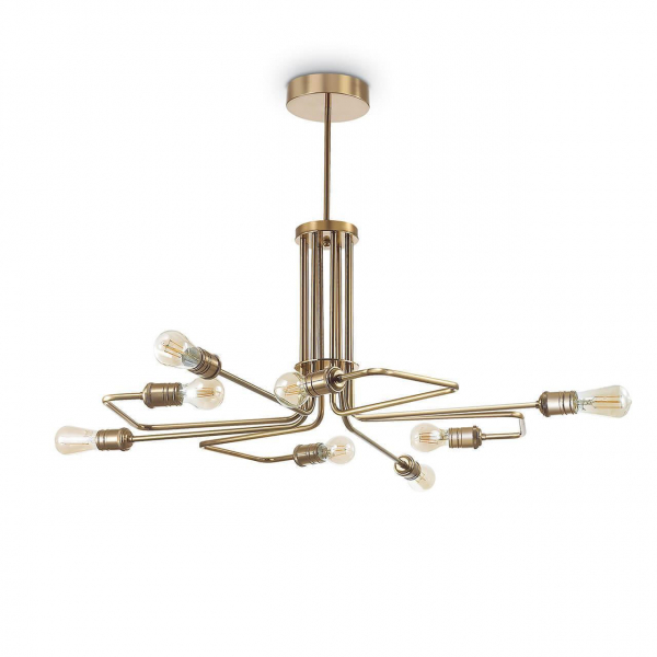 Подвесная люстра Ideal Lux Triumph Sp8 Ottone Antico 160269 Подвесная люстра Ideal Lux Triumph Sp8 Ottone Antico 160269