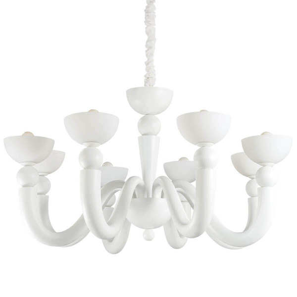Подвесная люстра Ideal Lux Bon Bon SP8 Bianco 094007 Подвесная люстра Ideal Lux Bon Bon SP8 Bianco 094007