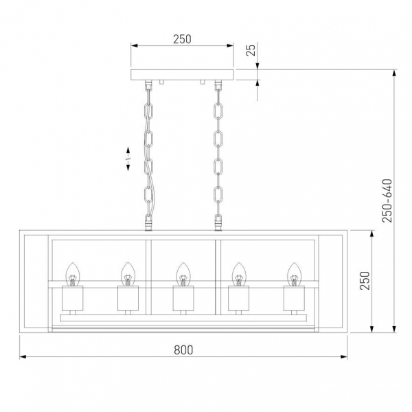 Подвесная люстра Eurosvet Crate 70122/5 черный Подвесная люстра Eurosvet Crate 70122/5 черный