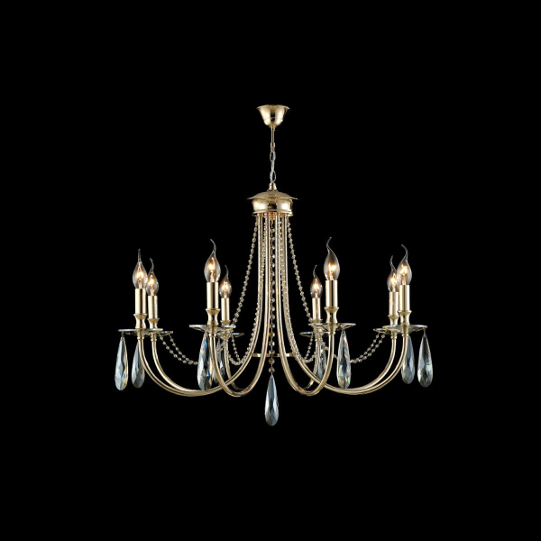 Подвесная люстра Crystal Lux Victoria SP8 Gold/Amber