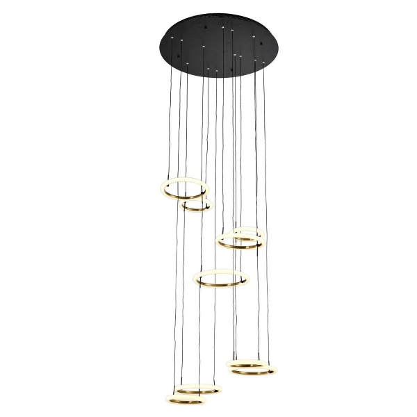 Подвесная светодиодная люстра Gerhort G51232/9BK+GD Подвесная светодиодная люстра Gerhort G51232/9BK+GD