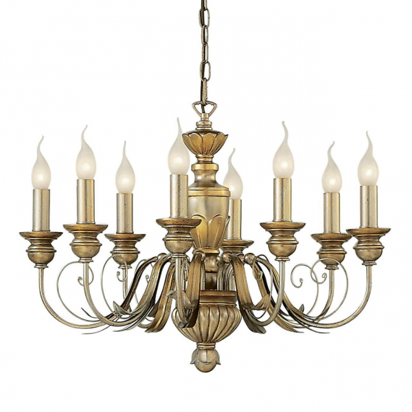 Подвесная люстра Ideal Lux Firenze Sp8 Oro Antico 020839 Подвесная люстра Ideal Lux Firenze Sp8 Oro Antico 020839
