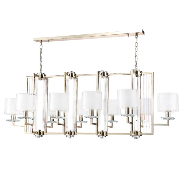 Подвесная люстра Crystal Lux Nicolas SP10 L1300 Gold/White Подвесная люстра Crystal Lux Nicolas SP10 L1300 Gold/White