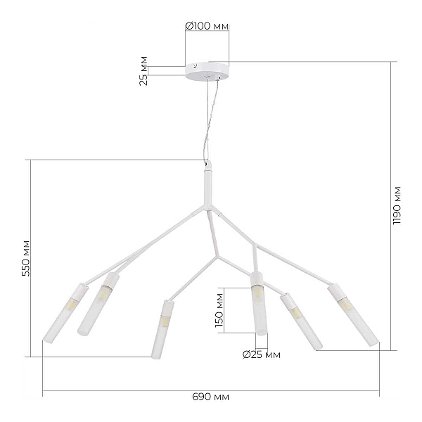 Подвесной светильник Evoluce KAITO SLE1129-503-06