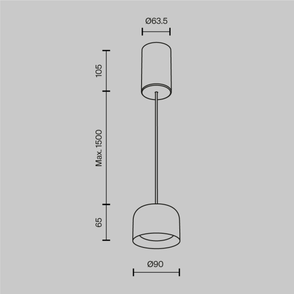 Подвесной светильник Maytoni Technical P113-L12-3K-B