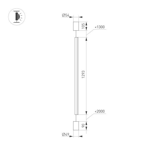 Подвесной светодиодный светильник Arlight SP-Taboo-Floor-S1300-14W Day4000 035322 Подвесной светодиодный светильник Arlight SP-Taboo-Floor-S1300-14W Day4000 035322