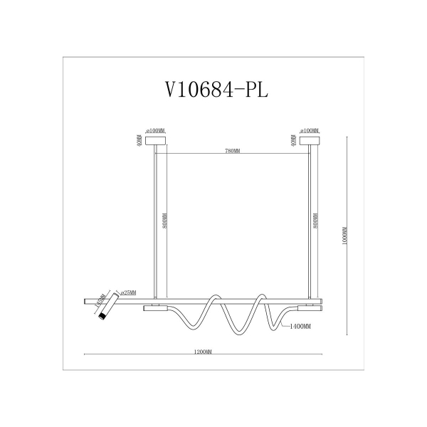 Подвесной светодиодный светильник Moderli True V10684-PL