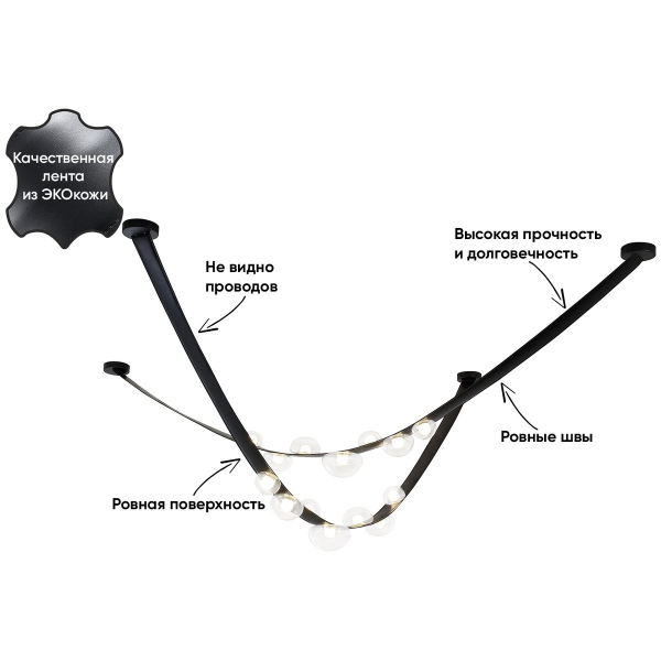 Подвесной светодный светильник Crystal Lux Bosque SP7 L3000 Black/Transparent