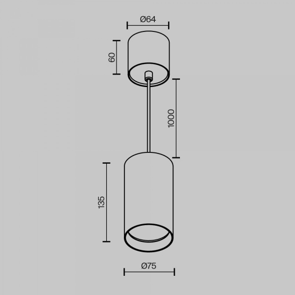 Подвесной светодиодный светильник Maytoni Technical Vol P100PL-20W4K-B Подвесной светодиодный светильник Maytoni Technical Vol P100PL-20W4K-B