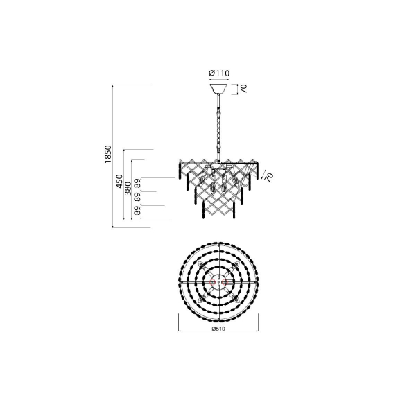 Подвесная люстра Vele Luce Diana VL3273P06 Подвесная люстра Vele Luce Diana VL3273P06
