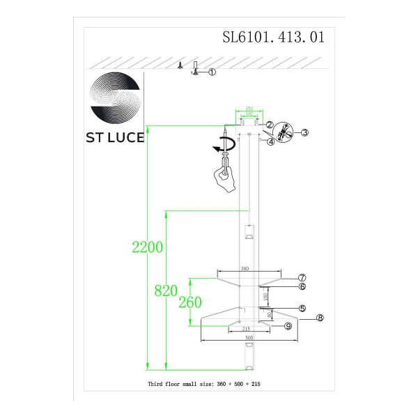 Подвесной светодиодный светильник ST Luce Isola SL6101.413.01 Подвесной светодиодный светильник ST Luce Isola SL6101.413.01
