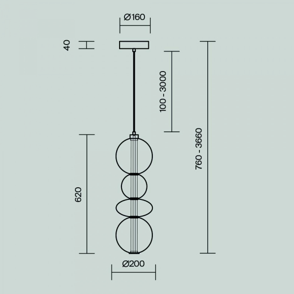 Подвесной светильник Maytoni MOD307PL-L36BS3K Подвесной светильник Maytoni MOD307PL-L36BS3K
