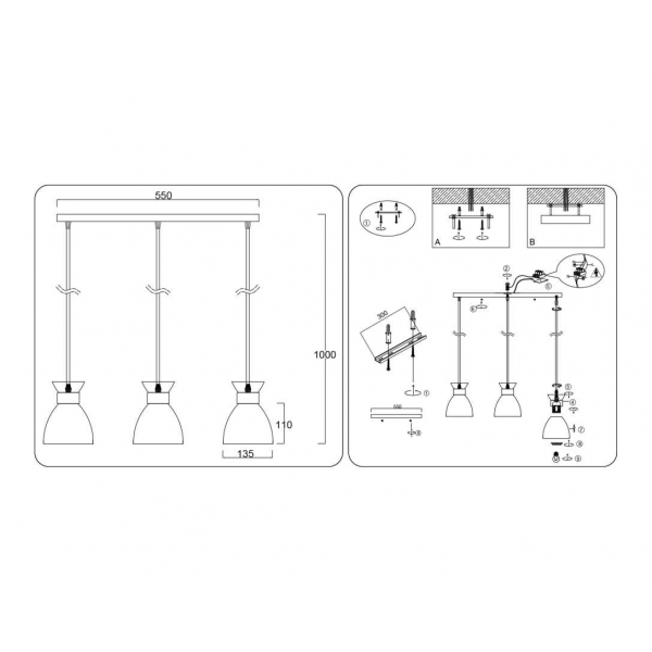 Светильник подвесной Ambrella light TRADITIONAL TR8466 Светильник подвесной Ambrella light TRADITIONAL TR8466