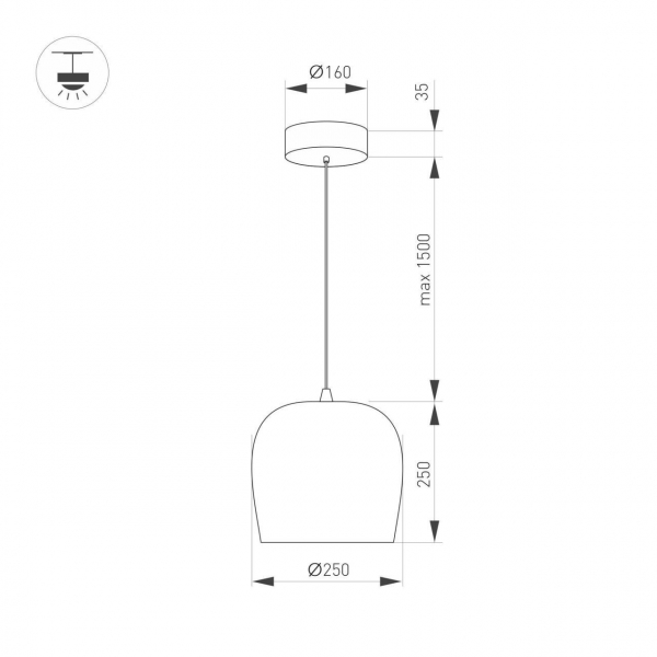 Подвесной светодиодный светильник Arlight SP-PEONY-HANG-R250-15W Day4000 039547 Подвесной светодиодный светильник Arlight SP-PEONY-HANG-R250-15W Day4000 039547