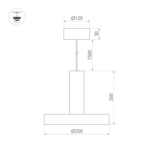 Подвесной светодиодный светильник Arlight SP-Eric-R250-8W Warm3000 035924 Подвесной светодиодный светильник Arlight SP-Eric-R250-8W Warm3000 035924