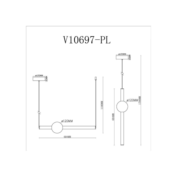 Подвесной светодиодный светильник Moderli Eclipse V10697-PL Подвесной светодиодный светильник Moderli Eclipse V10697-PL