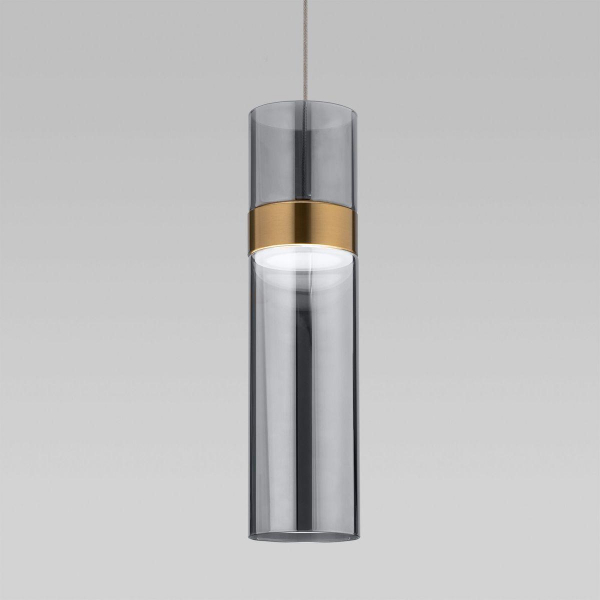 Подвесной светодиодный светильник Eurosvet Lumen 50244/1 Led латунь/дымчатый Подвесной светодиодный светильник Eurosvet Lumen 50244/1 Led латунь/дымчатый