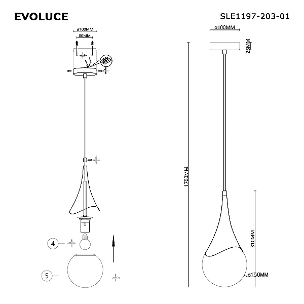 Подвесной светильник Evoluce SLE1197-203-01