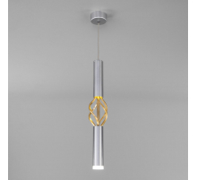 Подвесной светодиодный светильник Eurosvet Lance 50191/1 LED матовое серебро/матовое золото