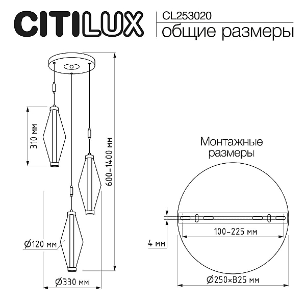Подвесной светильник Citilux Tanna CL253020