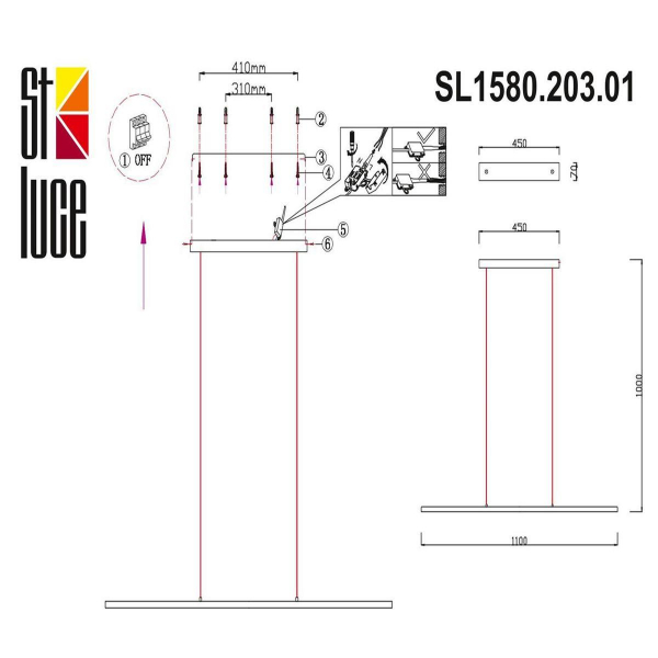 Подвесной светодиодный светильник ST Luce Ralio SL1580.203.01 Подвесной светодиодный светильник ST Luce Ralio SL1580.203.01