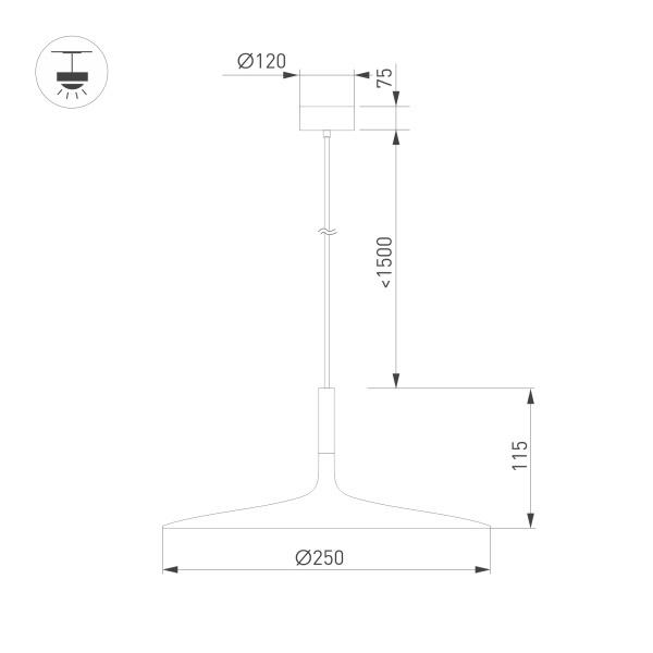 Подвесной светодиодный светильник Arlight SP-Fiore-R250-8W Warm3000 035997 Подвесной светодиодный светильник Arlight SP-Fiore-R250-8W Warm3000 035997