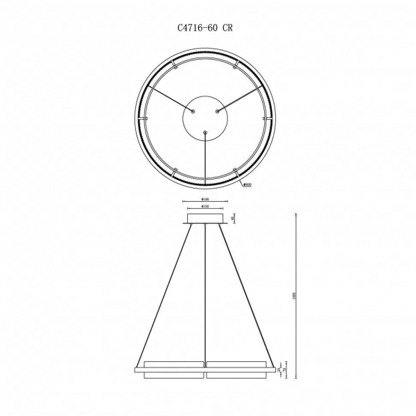 Подвесной светодиодный светильник iLedex Meridian C4716-60 CR Подвесной светодиодный светильник iLedex Meridian C4716-60 CR