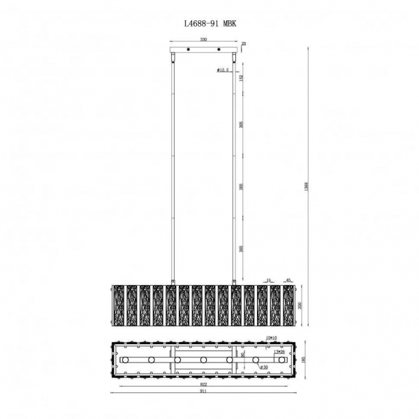 Подвесной светильник iLamp Panorama L4688-91 MBK Подвесной светильник iLamp Panorama L4688-91 MBK