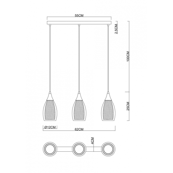 Подвесной светильник Arte Lamp Barry A7951SP-3BK Подвесной светильник Arte Lamp Barry A7951SP-3BK