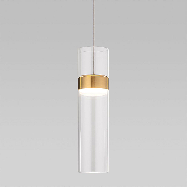 Подвесной светодиодный светильник Eurosvet Lumen 50244/1 Led латунь/прозрачный