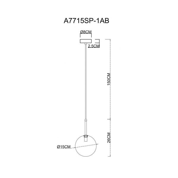 Подвесной светильник Arte Lamp Cameron A7715SP-1AB Подвесной светильник Arte Lamp Cameron A7715SP-1AB