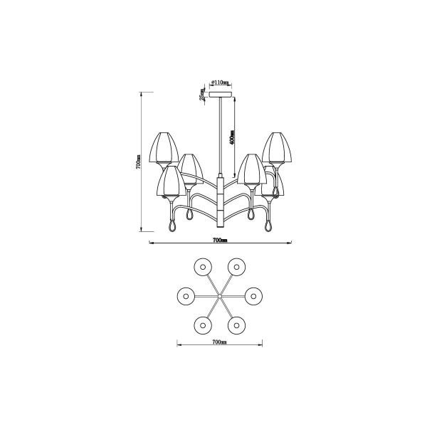 Подвесная люстра Vele Luce Oro VL5654P26 Подвесная люстра Vele Luce Oro VL5654P26