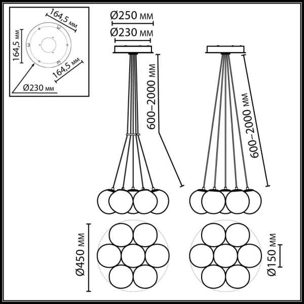 Подвесной светильник Odeon Light Magia Midcent 7109/7