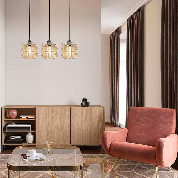 Подвесной светильник Escada Grid 10190/3S Gold Подвесной светильник Escada Grid 10190/3S Gold