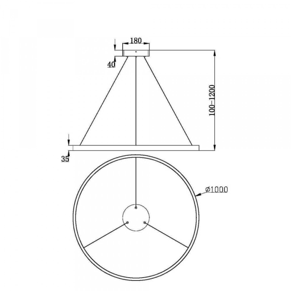 Подвесной светодиодный светильник Maytoni Rim MOD058PL-L54BK Подвесной светодиодный светильник Maytoni Rim MOD058PL-L54BK